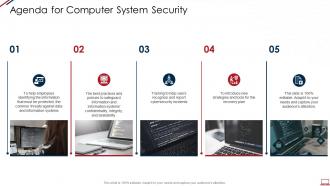 Agenda for computer system security ppt powerpoint presentation slides visuals