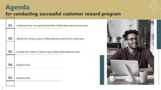Agenda For Conducting Successful Customer Reward Program Ppt Slides