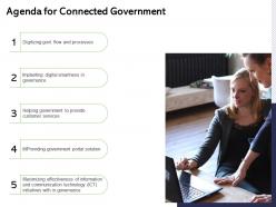 Agenda for connected government digital m2697 ppt powerpoint presentation pictures gallery