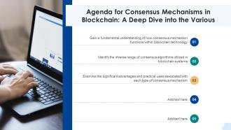 Agenda For Consensus Mechanisms In Blockchain A Deep Dive Into The Various BCT SS V