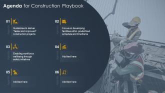 Agenda For Construction Playbook Ppt Powerpoint Presentation Elements