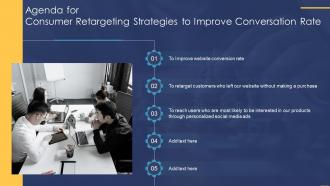 Agenda For Consumer Retargeting Strategies To Improve Conversation Rate