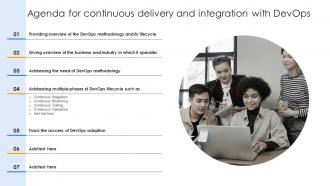 Agenda For Continuous Delivery And Integration With Devops
