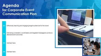 Agenda For Corporate Event Communication Plan Ppt Slides