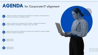 Agenda For Corporate IT Alignment Ppt Powerpoint Presentation File Gallery