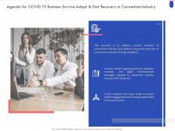 Agenda for covid 19 business survive adapt and post recovery in convention industry