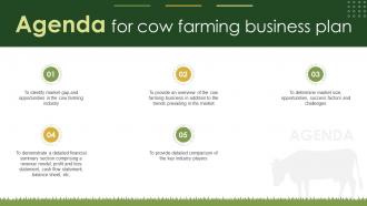 Agenda For Cow Farming Business Plan BP SS
