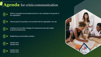 Agenda For Crisis Communication Ppt Slides Background Images