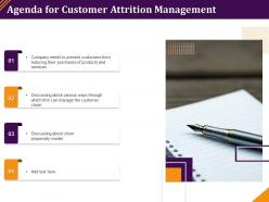 Agenda For Customer Attrition Management Propensity Model Ppt Powerpoint Graphics