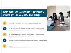 Agenda For Customer Intimacy Strategy For Loyalty Building