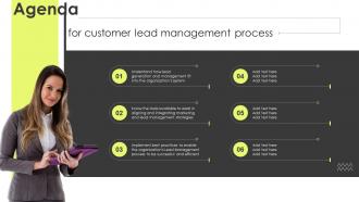 Agenda For Customer Lead Management Process Ppt Powerpoint Presentation Diagram Graph Charts