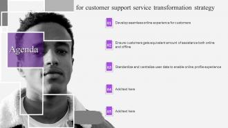 Agenda For Customer Support Service Transformation Strategy Customer Support Service Ppt Information