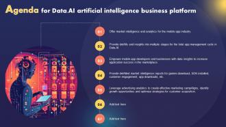 Agenda For Data AI Artificial Intelligence Business Platform AI SS