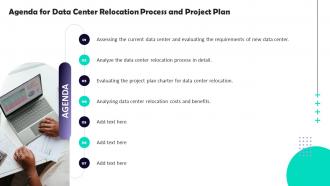 Agenda For Data Center Relocation Process And Project Plan Ppt Slides Background Images