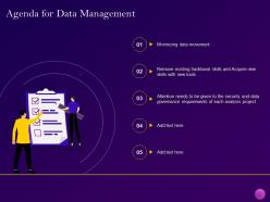 Agenda for data management implementation of enterprise cloud ppt download