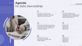 Agenda For Data Stewardship Ppt Powerpoint File Slide Download