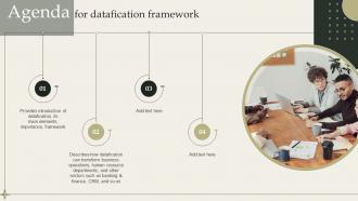 Agenda For Datafication Framework Ppt Slides Background Images