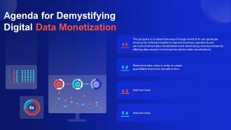 Agenda For Demystifying Digital Data Monetization Ppt Powerpoint Presentation Diagram Ppt