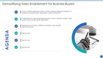AGENDA For Demystifying Sales Enablement For Business Buyers Ppt Icons