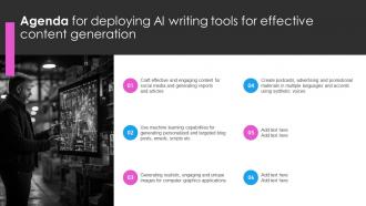 Agenda For Deploying AI Writing Tools For Effective Content Generation AI SS V
