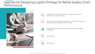 Agenda For Designing Logistic Strategy For Better Supply Chain Performance Ppt Shows