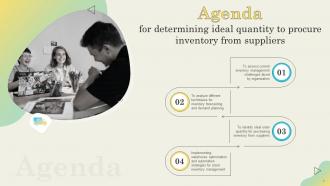 Agenda For Determining Ideal Quantity To Procure Inventory From Suppliers