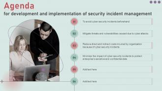 Agenda For Development And Implementation Of Security Incident Management