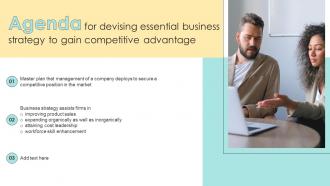 Agenda For Devising Essential Business Strategy To Gain Competitive Advantage