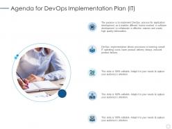 Agenda for devops implementation plan it ppt powerpoint presentation file icon