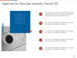 Agenda for devops industry trends it ppt powerpoint presentation file files