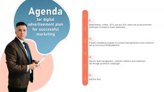 Agenda For Digital Advertisement Plan For Successful Marketing