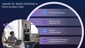 Agenda For Digital Marketing To Boost Product Sales Fin SS V