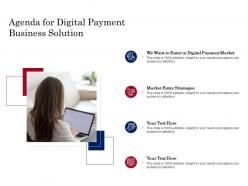 Agenda for digital payment business solution ppt powerpoint presentation layouts example