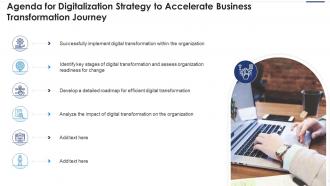Agenda for digitalization strategy to accelerate business transformation journey