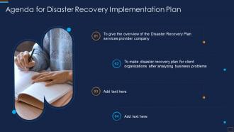 Agenda For Disaster Recovery Implementation Plan