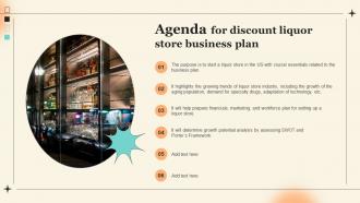 Agenda For Discount Liquor Store Business Plan BP SS