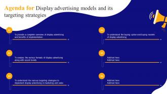 Agenda For Display Advertising Models And Its Targeting Strategies MKT SS V