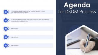 Agenda For Dsdm Process Ppt Slides Background Images Styles Example Introduction