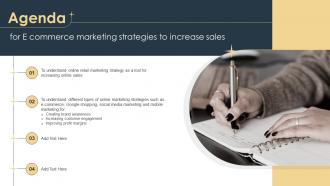 Agenda For E Commerce Marketing Strategies To Increase Sales Ppt Background