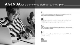 Agenda For E Commerce Start Up Business Plan Ppt Icon Slideshow BP SS