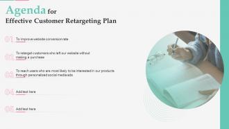 Agenda For Effective Customer Retargeting Plan