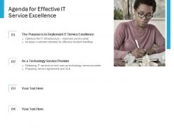 Agenda for effective it service excellence ppt powerpoint presentation ideas layouts