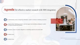 Agenda For Effective Market Research With Mis Integration MKT SS V