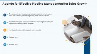 Agenda for effective pipeline management for sales growth