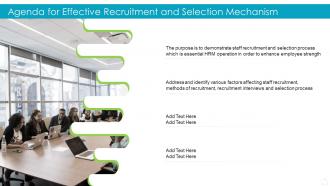 Agenda For Effective Recruitment And Selection Mechanism