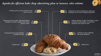 Agenda For Efficient Bake Shop Advertising Plan To Increase Sales Volume MKT SS V