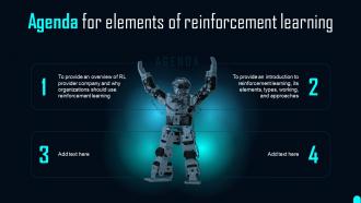 Agenda For Elements Of Reinforcement Learning Ppt Powerpoint Presentation File Slides