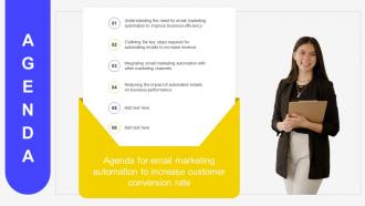 Agenda For Email Marketing Automation To Increase Customer Conversion Rate
