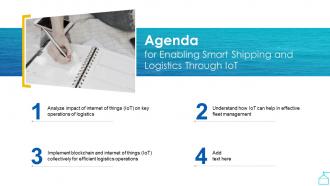 Agenda For Enabling Smart Shipping And Logistics Through Iot