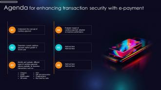 Agenda For Enhancing Transaction Security With E Payment